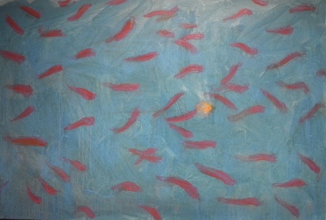 an art piece representing the fish of lijiang by James W Hedges